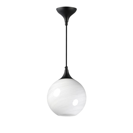 Maxim Lighting Neve 1 Light Single Pendant, Black/Marble - 21226MRBK