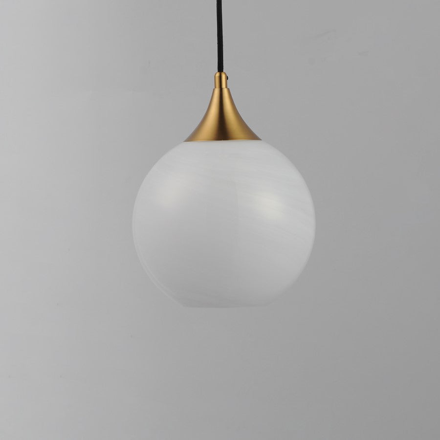 Maxim Lighting Neve 1 Light Single Pendant, Aged Brass/Marble