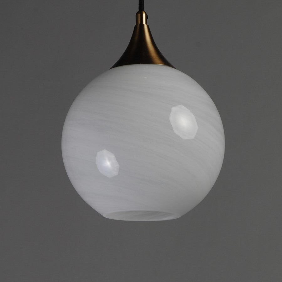 Maxim Lighting Neve 1 Light Single Pendant, Aged Brass/Marble