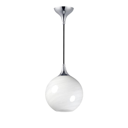Maxim Lighting Neve 1 Light Single Pendant, Polished Chrome/Marble