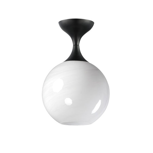 Maxim Lighting Neve 1 Light Semi-Flush Mount, Black/Marble