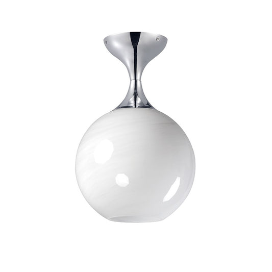 Maxim Lighting Neve 1 Light Semi-Flush Mount, Polished Chrome/Marble