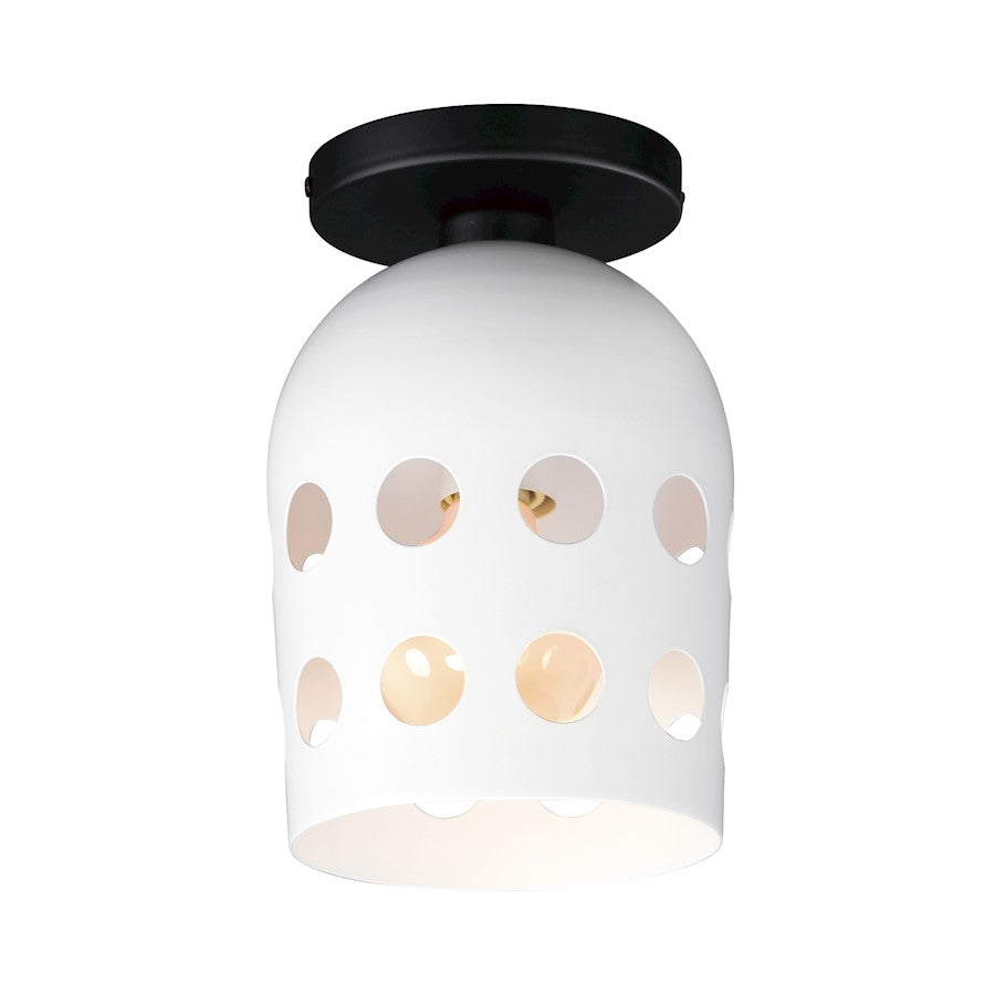 Maxim Lighting Dottie 1 Light Flush Mount, Black/White