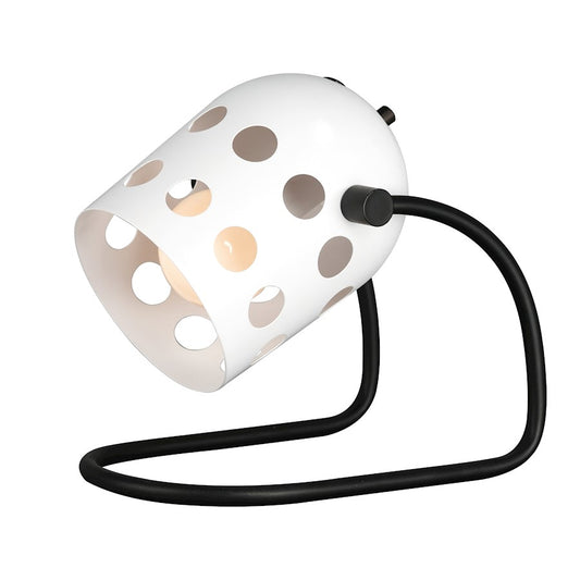 Maxim Lighting Dottie 1 Light Desk Lamp, Black/White