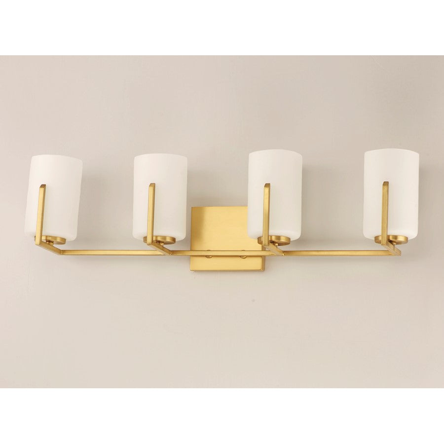 Maxim Lighting Dart 4-Light Bath Vanity, Satin Brass - 21284SWSBR
