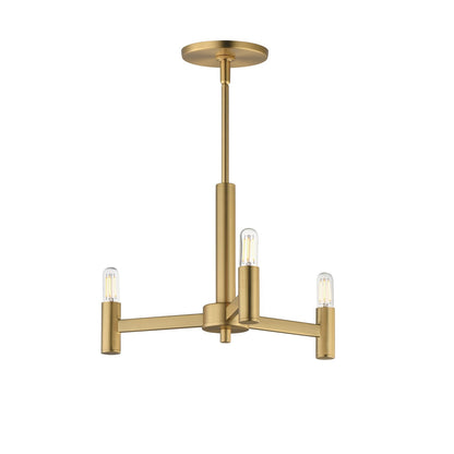 Maxim Lighting Emana 3 Light 9.75" Chandelier, Natural Aged Brass
