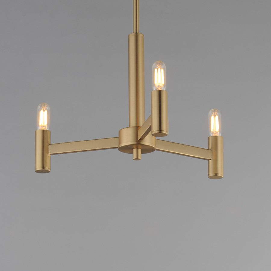 Maxim Lighting Emana 3 Light 9.75" Chandelier, Natural Aged Brass