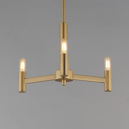 Maxim Lighting Emana 3 Light 9.75" Chandelier, Natural Aged Brass