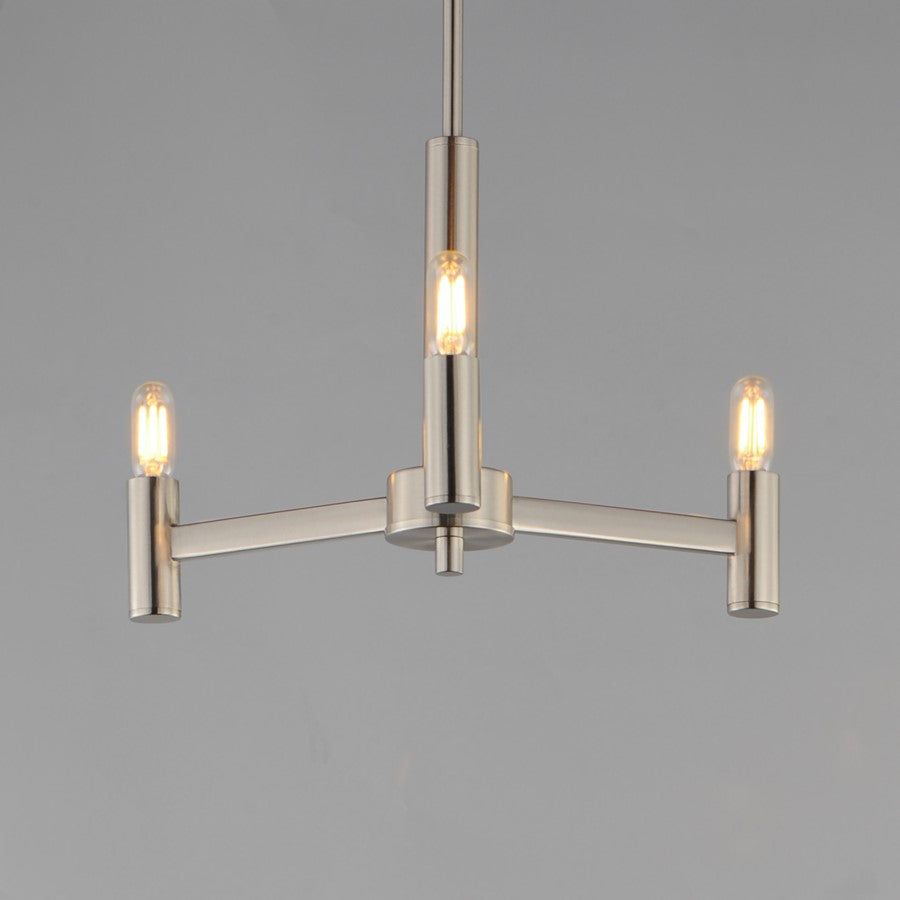 Maxim Lighting Emana 3 Light 9.75" Chandelier, Satin Nickel