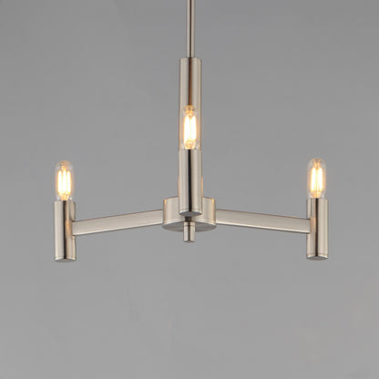 Maxim Lighting Emana 3 Light 9.75" Chandelier, Satin Nickel