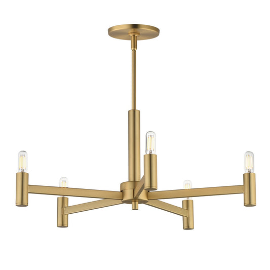 Maxim Lighting Emana 5 Light 10.5" Chandelier, Natural Aged Brass