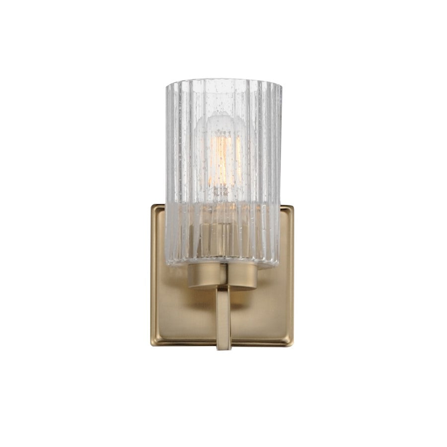 Maxim Lighting Rigata 1 Light Wall Sconce, Champagne/Clear Ribbed