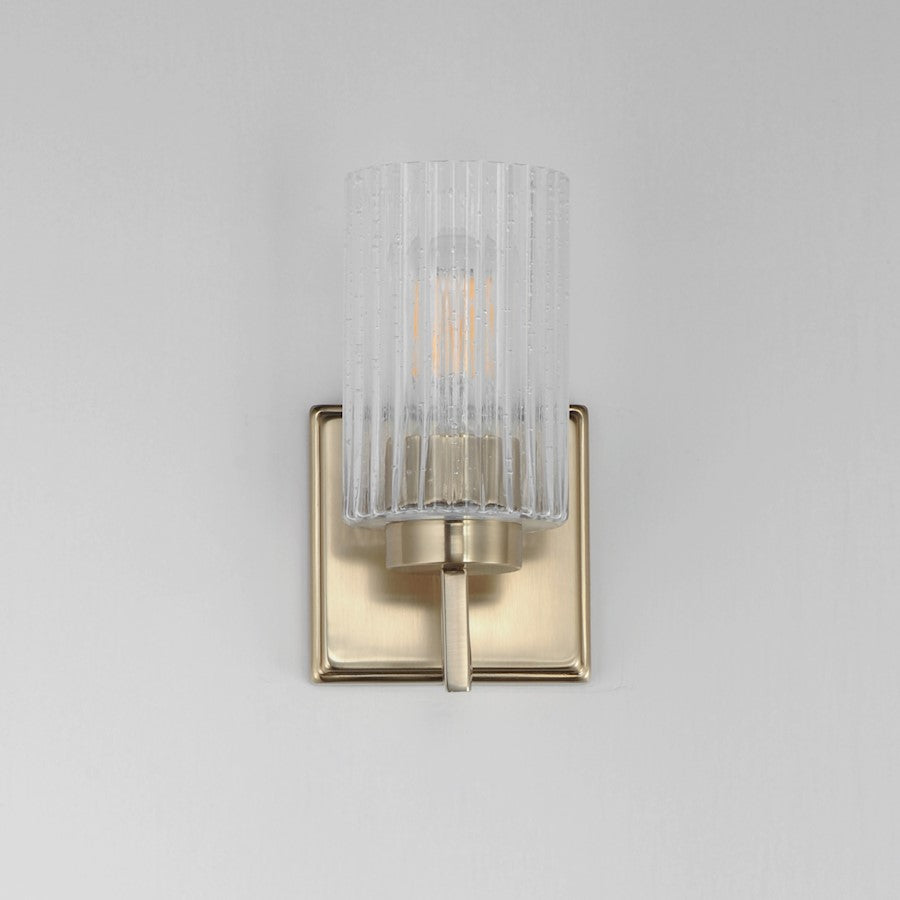 Maxim Lighting Rigata 1 Light Wall Sconce, Champagne/Clear Ribbed