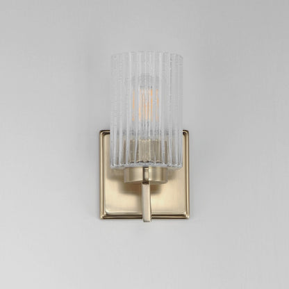 Maxim Lighting Rigata 1 Light Wall Sconce, Champagne/Clear Ribbed