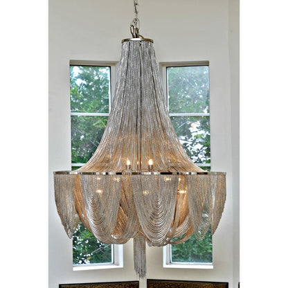 Chantilly Chandelier, Polished Nickel