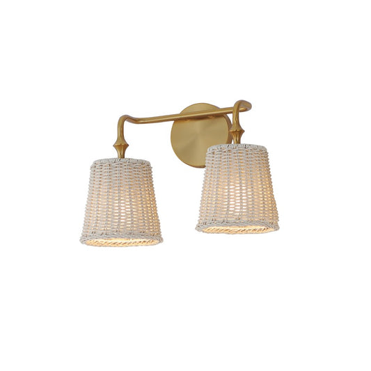 Maxim Lighting Baja 2 Light Bath Vanity, Natural Aged Brass