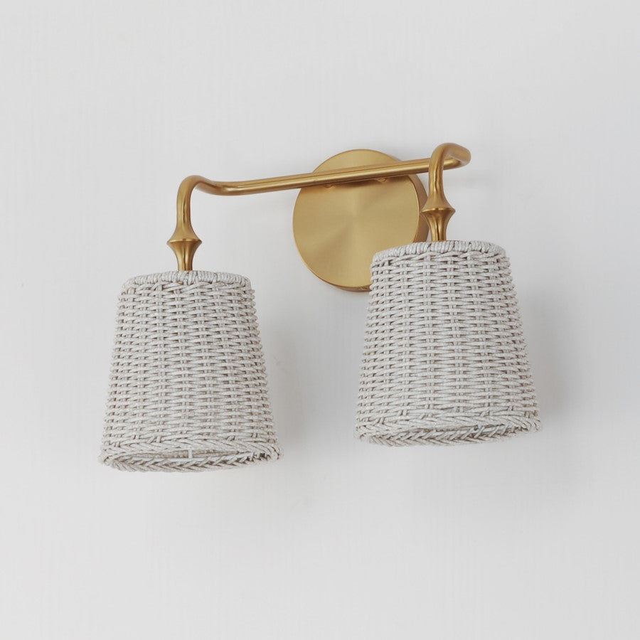 Maxim Lighting Baja 2 Light Bath Vanity, Natural Aged Brass