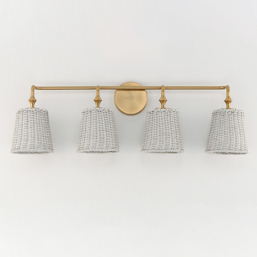 Maxim Lighting Baja 4 Light Bath Vanity, Natural Aged Brass