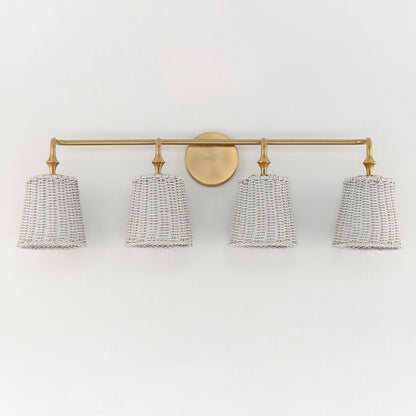 Maxim Lighting Baja 4 Light Bath Vanity, Natural Aged Brass