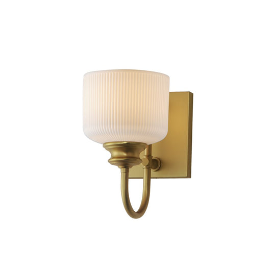 Maxim Lighting Bisque 1 Light Wall Sconce, Natural Aged Brass/White