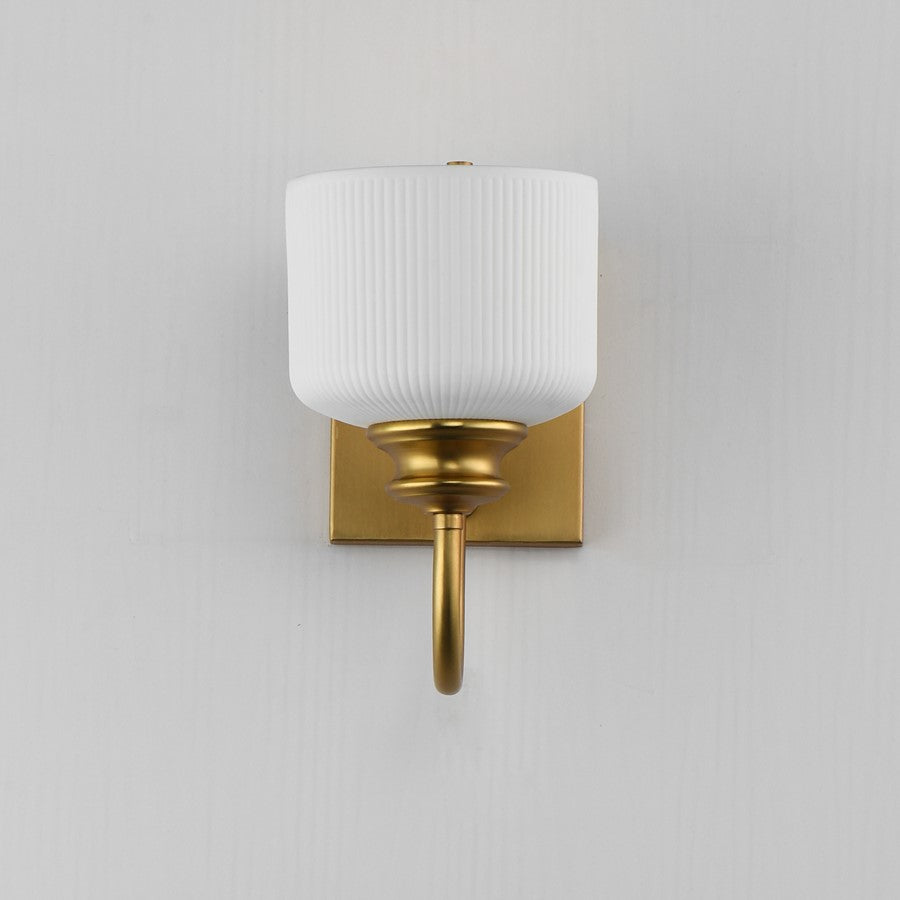 Maxim Lighting Bisque 1 Light Wall Sconce, Natural Aged Brass/White