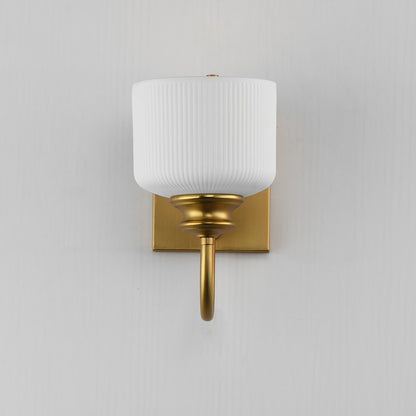 Maxim Lighting Bisque 1 Light Wall Sconce, Natural Aged Brass/White