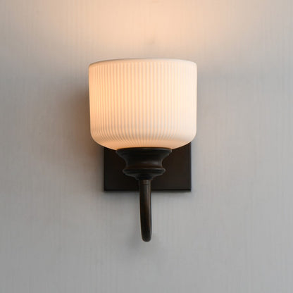 Maxim Lighting Bisque 1 Light Wall Sconce, Oil Rubbed Bronze/White