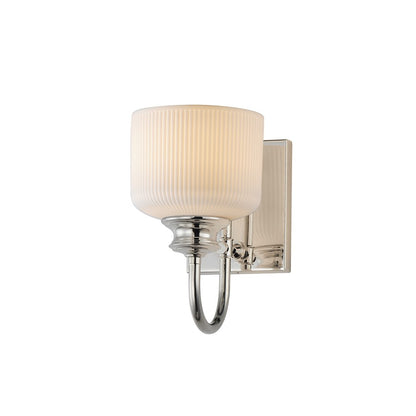 Maxim Lighting Bisque 1 Light Wall Sconce, Polished Nickel/White - 21491WTPN