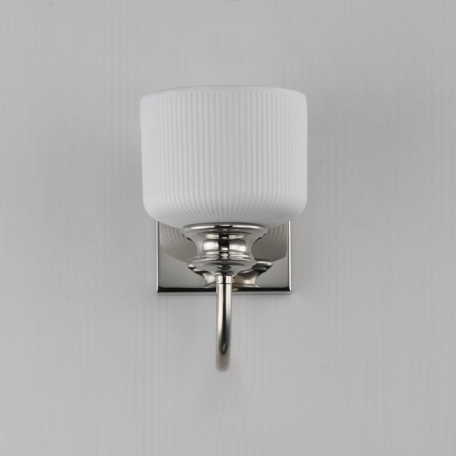 Maxim Lighting Bisque 1 Light Wall Sconce, Polished Nickel/White