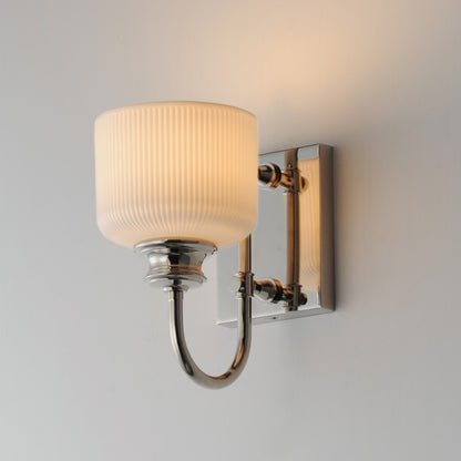 Maxim Lighting Bisque 1 Light Wall Sconce, Polished Nickel/White