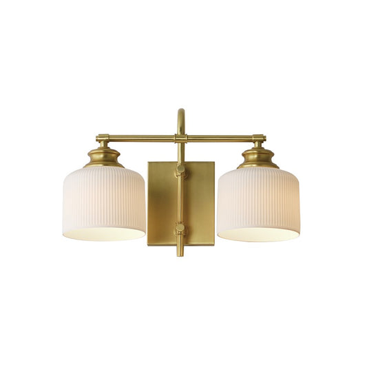 Maxim Lighting Bisque 2 Light Wall Sconce, Natural Aged Brass/White - 21492WTNAB