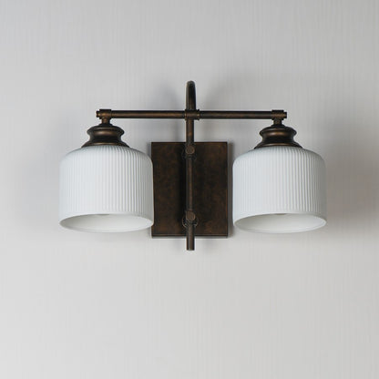 Maxim Lighting Bisque 2 Light Wall Sconce, Oil Rubbed Bronze/White
