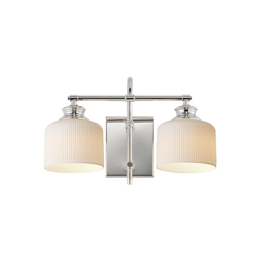 Maxim Lighting Bisque 2 Light Wall Sconce, Polished Nickel/White