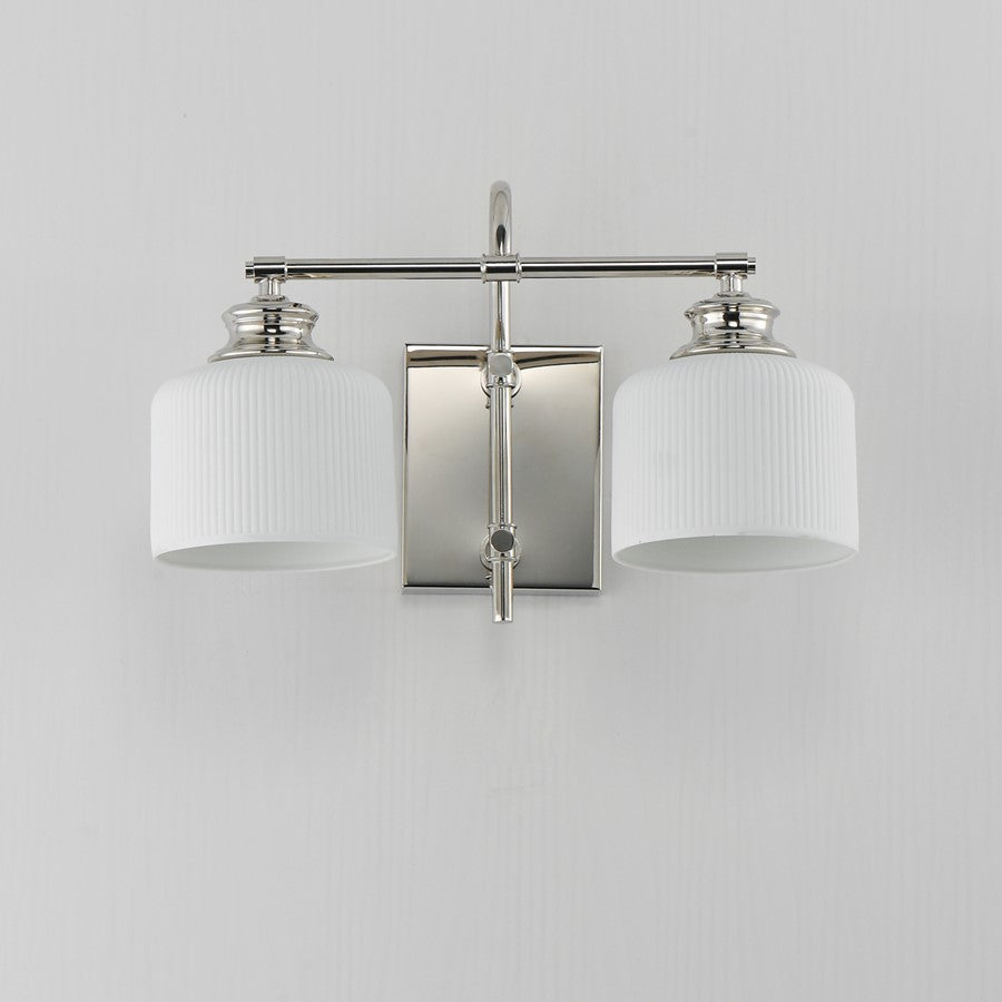 Maxim Lighting Bisque 2 Light Wall Sconce, Polished Nickel/White
