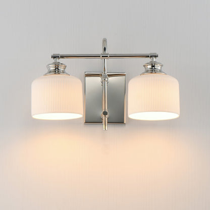 Maxim Lighting Bisque 2 Light Wall Sconce, Polished Nickel/White