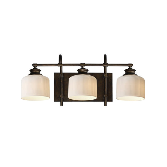 Maxim Lighting Bisque 3 Light Bath Vanity, Oil Rubbed Bronze/White