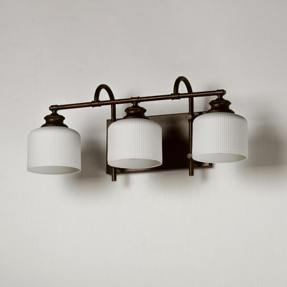 Maxim Lighting Bisque 3 Light Bath Vanity, Oil Rubbed Bronze/White