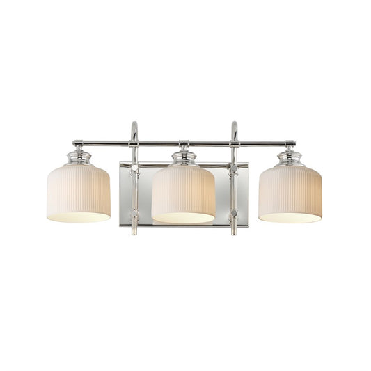 Maxim Lighting Bisque 3 Light Bath Vanity, Polished Nickel/White