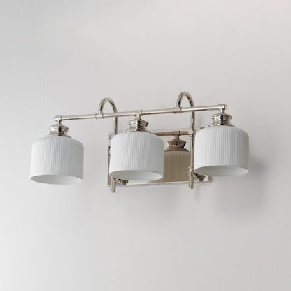 Maxim Lighting Bisque 3 Light Bath Vanity, Polished Nickel/White