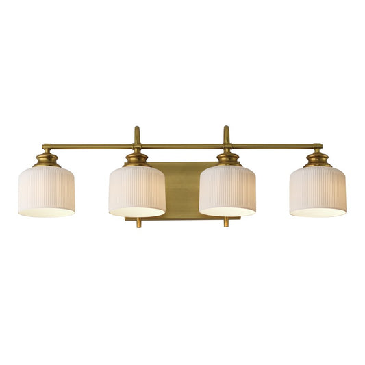 Maxim Lighting Bisque 4 Light Bath Vanity, Natural Aged Brass/White