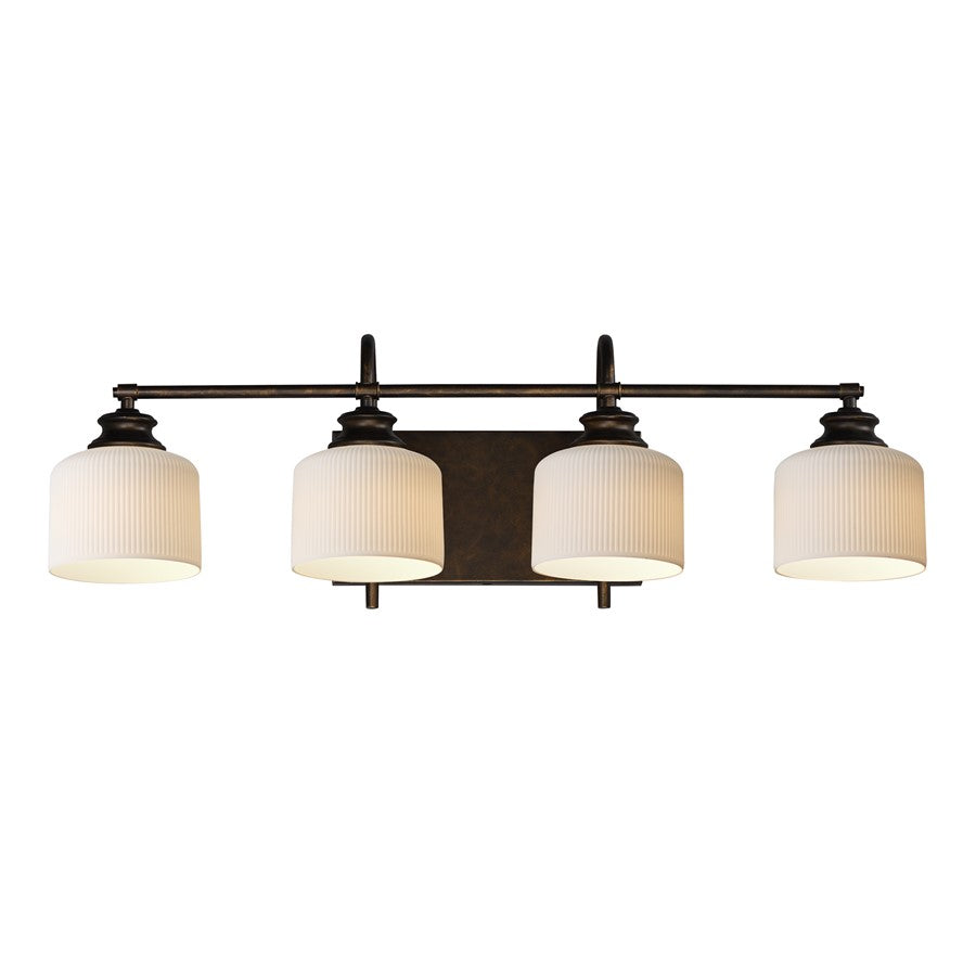 Maxim Lighting Bisque 4 Light Bath Vanity, Oil Rubbed Bronze/White - 21494WTOI