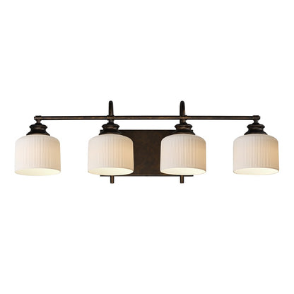 Maxim Lighting Bisque 4 Light Bath Vanity, Oil Rubbed Bronze/White - 21494WTOI