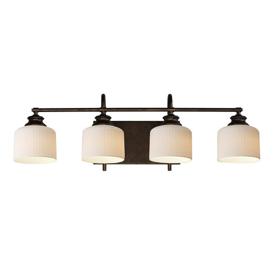 Maxim Lighting Bisque 4 Light Bath Vanity, Oil Rubbed Bronze/White