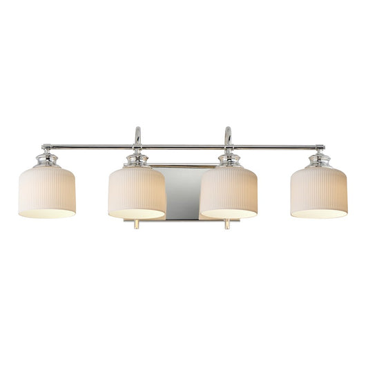 Maxim Lighting Bisque 4 Light Bath Vanity, Polished Nickel/White