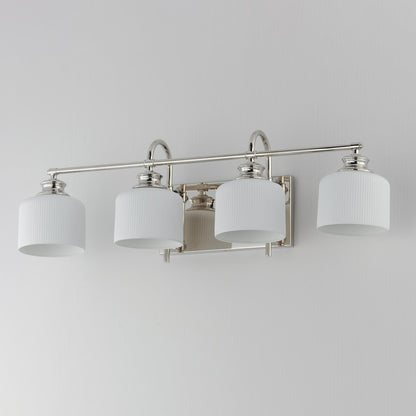 Maxim Lighting Bisque 4 Light Bath Vanity, Polished Nickel/White