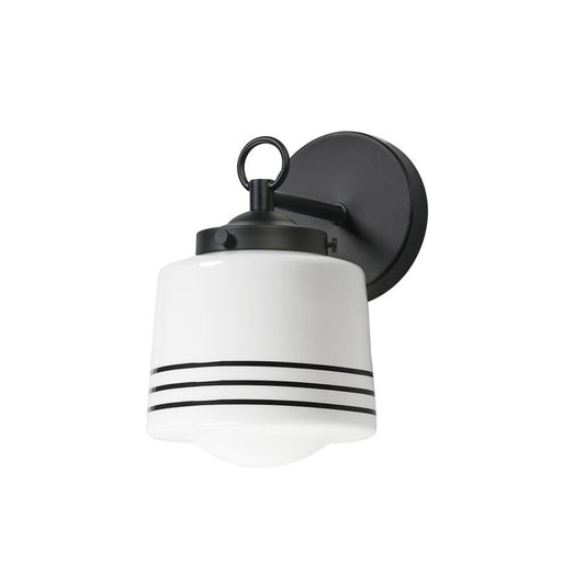 Maxim Lighting Eureka 1 Light Wall Sconce, Black/White