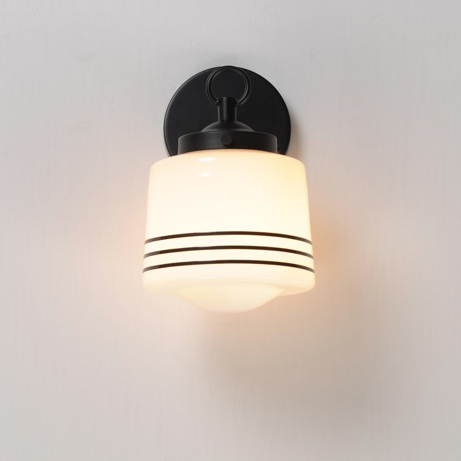Maxim Lighting Eureka 1 Light Wall Sconce, Black/White