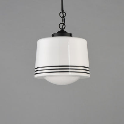 Maxim Lighting Eureka 1 Light 16" Pendant, Black/White