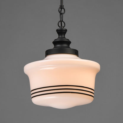 Maxim Lighting Eureka 1 Light 14" Pendant, Black/White