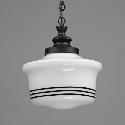 Maxim Lighting Eureka 1 Light 14" Pendant, Black/White